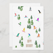 Carte Cool Freeride Snowboarders Joyeux anniversaire (Devant / Derrière)
