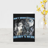 Carte Cool Funny Alpha Wolf Meme Don't Worry Kitten Dadd (Fleur jaune)