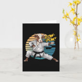 Carte Cool Funny Arts Martiaux Vache Pow La Vache Karate (Fleur jaune)
