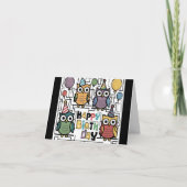 Carte Cool Funny Owl Joyeux anniversaire Abstrait (Devant)