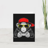 Carte Cool Gamer Monkey With Controller Funny Gaming Vid (Devant)