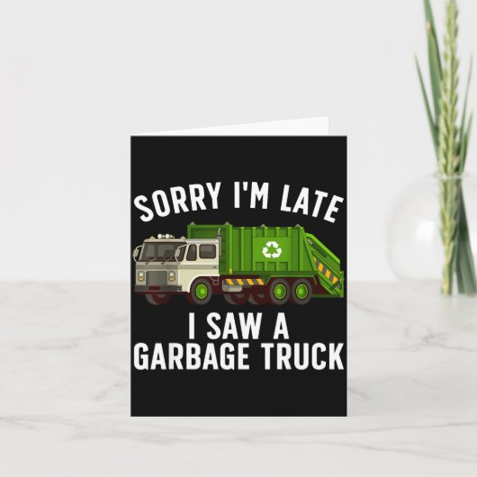 Carte Cool Garbage Truck Art For Men Women Kids Garbage (Devant)