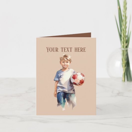 Carte Cool garçons soccer sports ajouter un texte (Devant)
