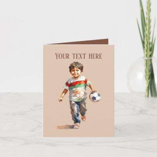 Carte Cool garçons soccer sports ajouter un texte (Devant)