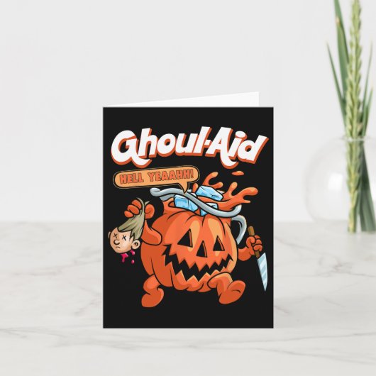 Carte Cool Ghoul Aid Funny Ghoul Citrouille mème mignon (Devant)
