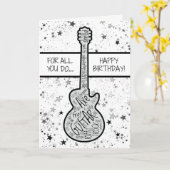 Carte Cool Guitare Musicien Rocker Guitariste Anniversai (Fleur jaune)