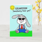 Carte Cool Hare Smiling Fun Day Card (Fleur jaune)