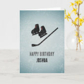 Carte Cool Hockey Thème Ice Texture Homme Anniversaire (Fleur jaune)