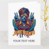 Carte Cool Junetten Black History Mois Angel Freedom (Fleur jaune)