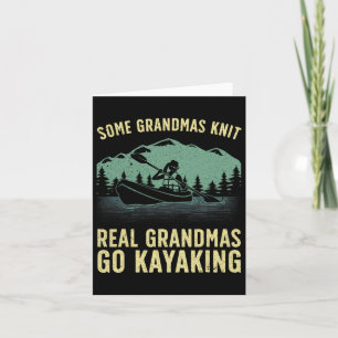 Carte Cool Kayaking Pour Grand-Mère Maman Kayaker Bateau