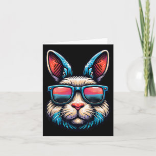 Carte Cool Lapin De Pâques Visage Avec Tiges De Soleil A