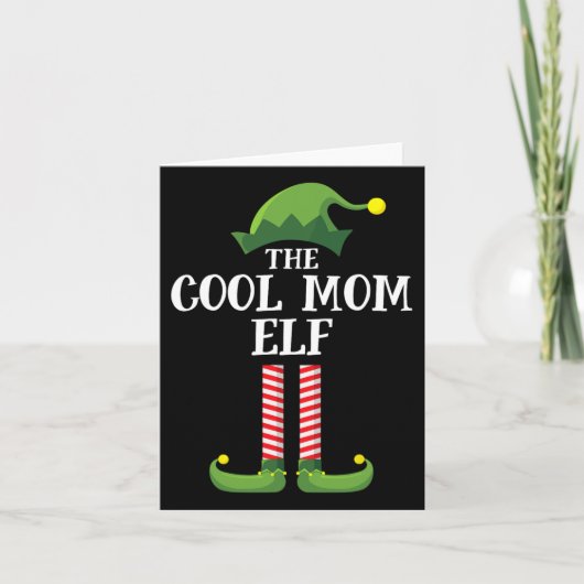 Carte Cool Maman Elf Correspondant Famille Groupe Noël (Devant)