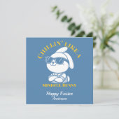 Carte Cool Minutieux Bunny Custom Pâques (Debout devant)