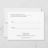 Carte Cool Moderne Hommes de mode certificat cadeau (Dos)