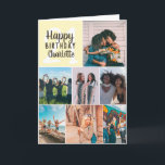Carte Cool moderne photos jaunes grille de collage 21 an<br><div class="desc">Cool moderne yellow facturage collage grid 21 birthday,  add 8 of your friends favorite Phoorite with a moderne and cool élégant script font typography. Add your message inside.</div>