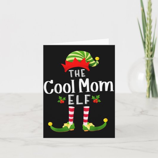 Carte Cool Mom Christmas Elf Matching Pajama X-mas Party (Devant)