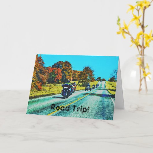 Carte cool Moto Art Road Trip Art Card (Fleur jaune)