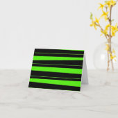 Carte Cool Neon Lime Vert et noir Motif rayé (Fleur jaune)