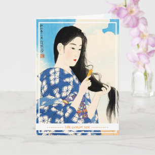 Carte Cool oriental japanese classic geisha lady maiko