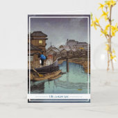 Carte Cool oriental japonais Kawase pluy day décor (Fleur jaune)