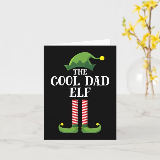 Carte Cool Papa Elf Correspondant Famille Groupe Noël (Fleur jaune)