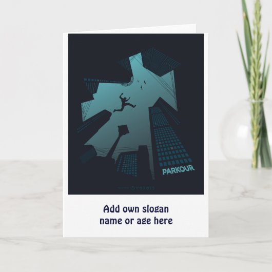 Carte Cool PARKOUR Ado Graphics Bâtiment Toit Jumping (Devant)