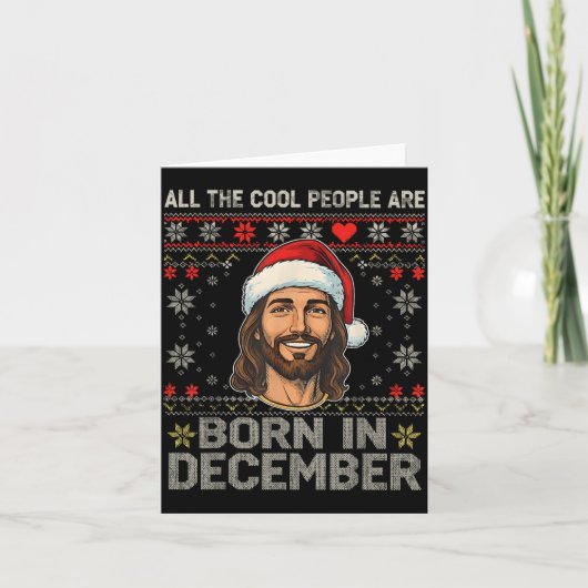 Carte Cool People Are Born In December Christian Christm (Devant)