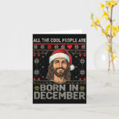 Carte Cool People Are Born In December Christian Christm (Fleur jaune)