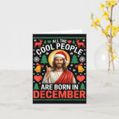 Carte Cool People Are Born In December Christian Christm (Fleur jaune)