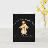 Carte Cool People Are Born In December Christian Christm (Fleur jaune)