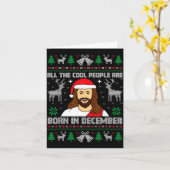 Carte Cool People Are Born In December Christian Christm (Fleur jaune)