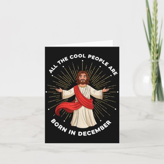 Carte Cool People Are Born In December Christian Christm (Devant)