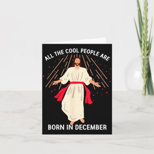 Carte Cool People Are Born In December Christian Christm (Devant)