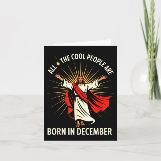 Carte Cool People Are Born In December Christian Christm (Devant)