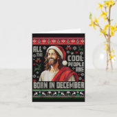 Carte Cool People Are Born In December Christian Christm (Fleur jaune)