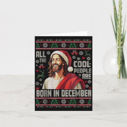 Carte Cool People Are Born In December Christian Christm (Devant)