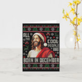 Carte Cool People Are Born In December Christian Christm (Fleur jaune)