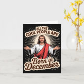 Carte Cool People Born In December Birthday Christian Ch (Fleur jaune)