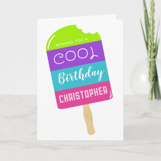 Carte Cool Popsicle Anniversaire (Devant)
