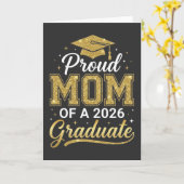 Carte Cool Proud Mom Class of 2026, Graduation Gift (Fleur jaune)
