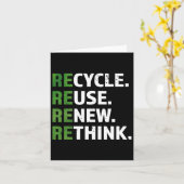 Carte Cool Recycler Réutiliser Repenser le devis Jour de (Fleur jaune)