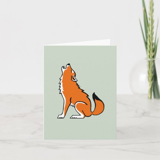 Carte Cool Red WOLF — Faune - Nature- Vert (Devant)