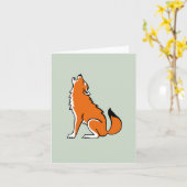 Carte Cool Red WOLF — Faune - Nature- Vert (Fleur jaune)
