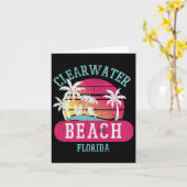 Carte Cool rétro Clearwater Beach Original Floride Sunse (Fleur jaune)