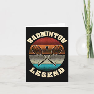 Carte Cool Retro Crossing Raquettes Badminton Légende Ba