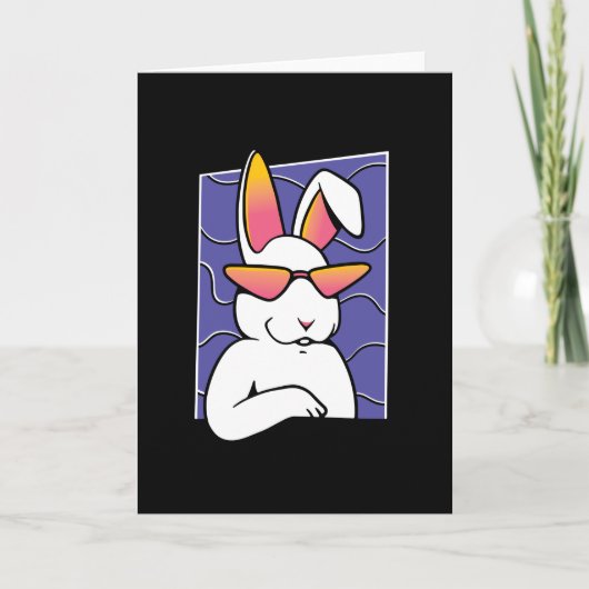 Carte Cool Retro rabbir (Devant)