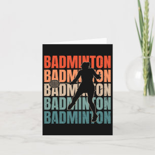Carte Cool Retro Texte Silhouette Badminton