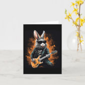 Carte Cool Rocker Bunny Pour Pâques Et Guitaristes Avec (Fleur jaune)