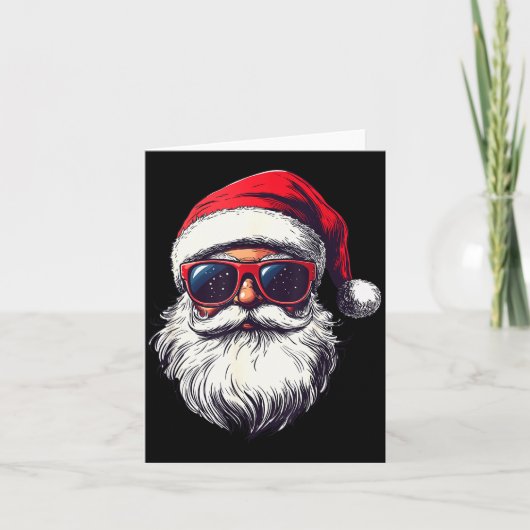 Carte Cool Santa Claus Face Retro Sungles Christmas Men (Devant)