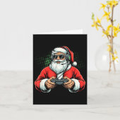 Carte Cool Santa Playing Video Games Christmas Gamer Boy (Fleur jaune)
